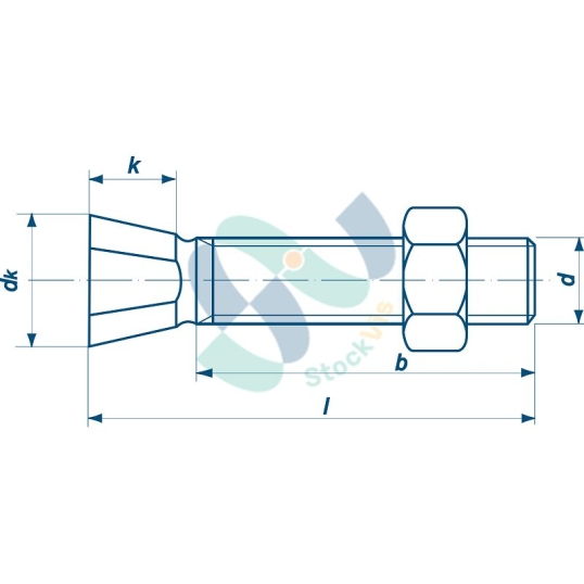 Tête conique 2 méplats M14X50 CL 12.9