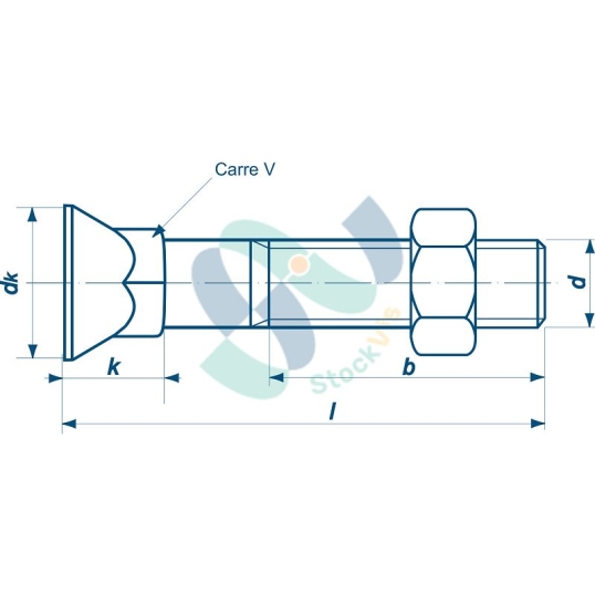 DIN 608 M10X50 CL 12.9 Brut