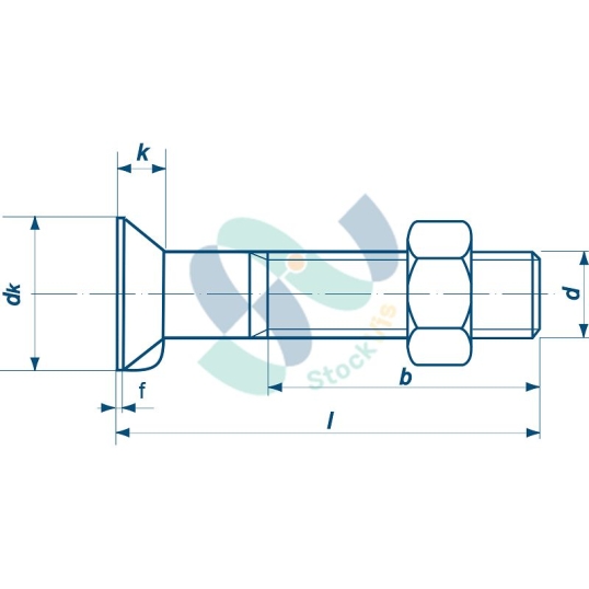Tête fraisée DIN 604 M16X80 CL8.8 ZING