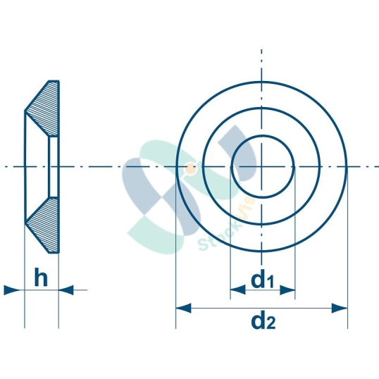 Rondelle cuvette pour Fraisée 90° M6 ZJ