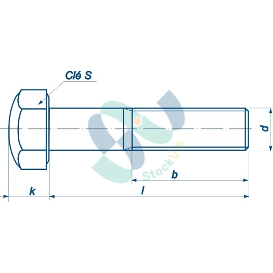 Vis de tuile M1/2X38  20 filets CL 12.9