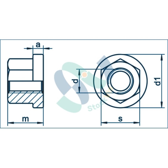Ecrou haut embase DIN 6331 M10 Classe 10 Brut