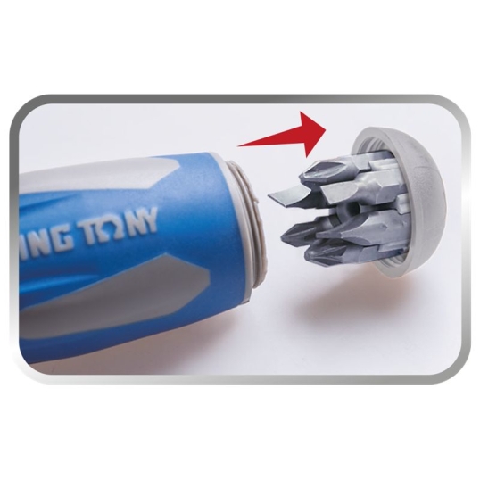 Jeu de tournevis à cliquet télescopique avec embouts - 8 pcs