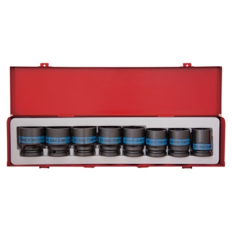 Coffret de douilles à chocs 3/4" métriques - 8 pièces