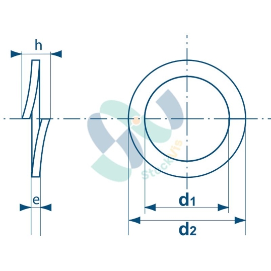 DIN 127 Rondelle Grower brut M24