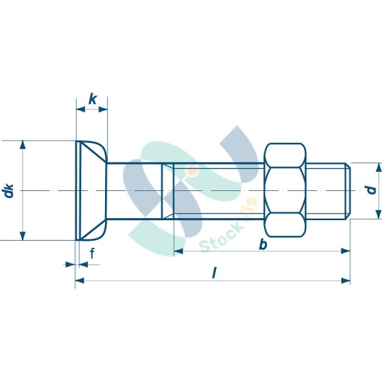 Tête fraisée 2 ergots M12X60 CL8.8 ZING