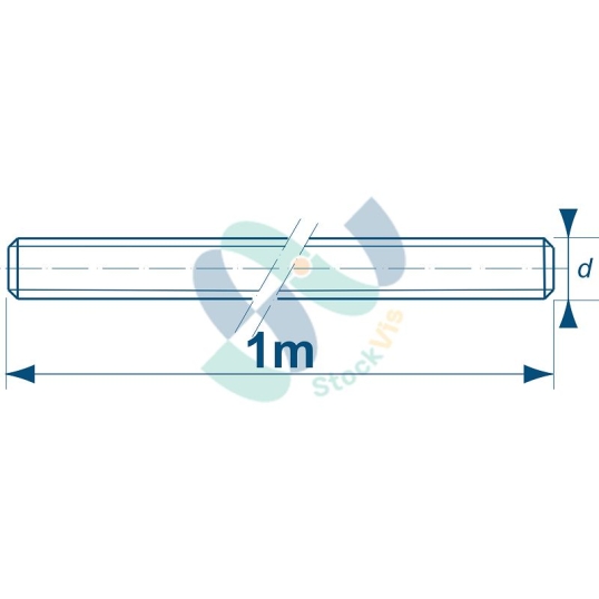 Tige filetée 1/4 UNC 1m ASTM A 193 B7