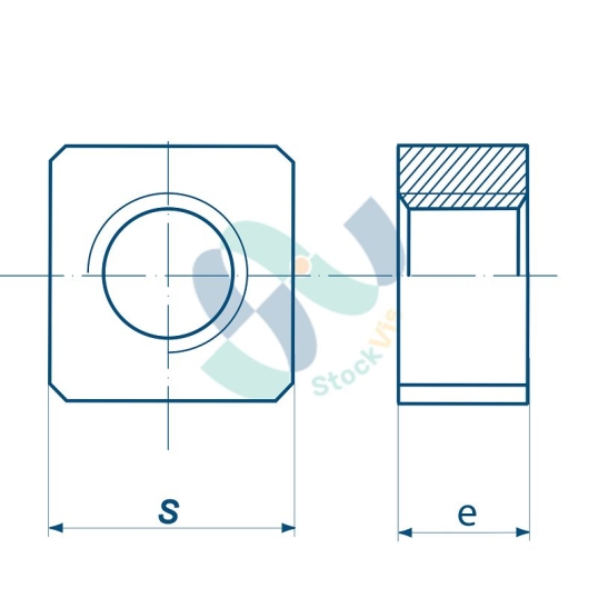 Ecrou carré M16 pas 150 CL12 sp25ht16