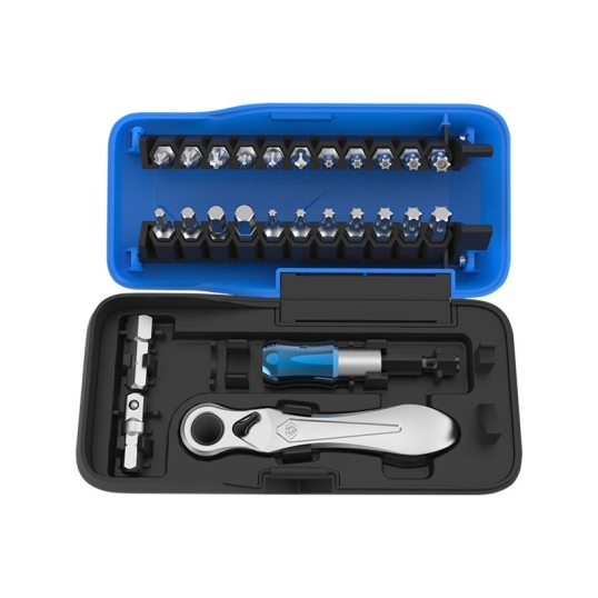 Coffret d'embouts de vissage et mini cliquet 1/4" Série Atom