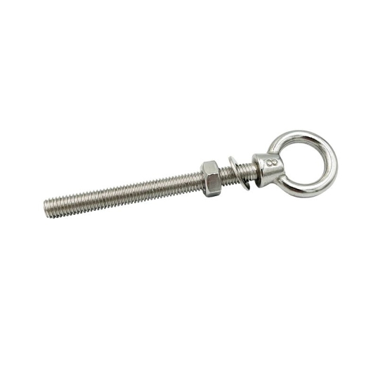 PITON OEIL FILETE AVEC ECROU M6X60 INOX A4