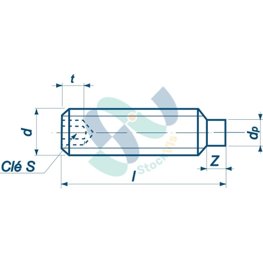 DIN 915  M18X60 Classe 45H brut