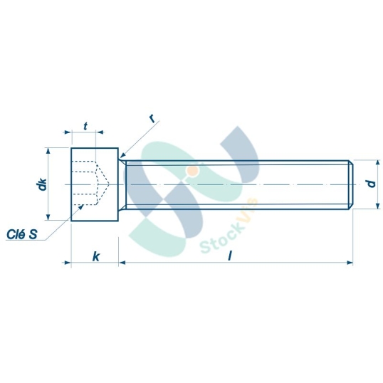 DIN 912  M16X50  8.8 Zingué bleu